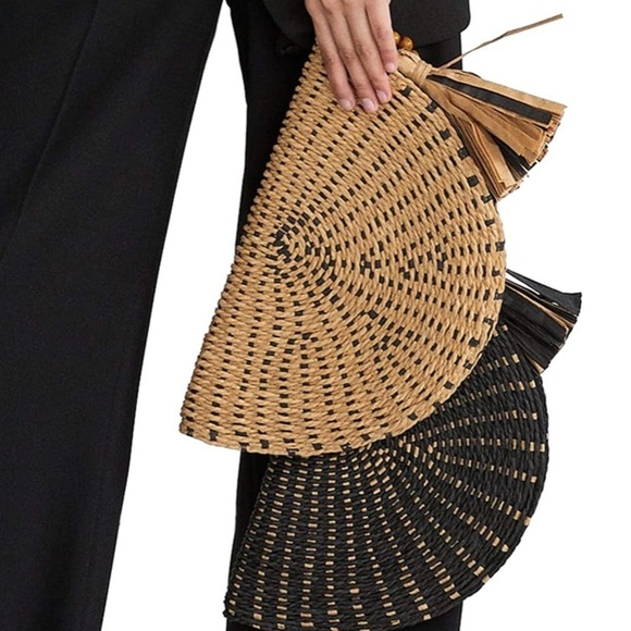 NWT! ZARA black half moon woven crossbody bag - Picture 2 of 10